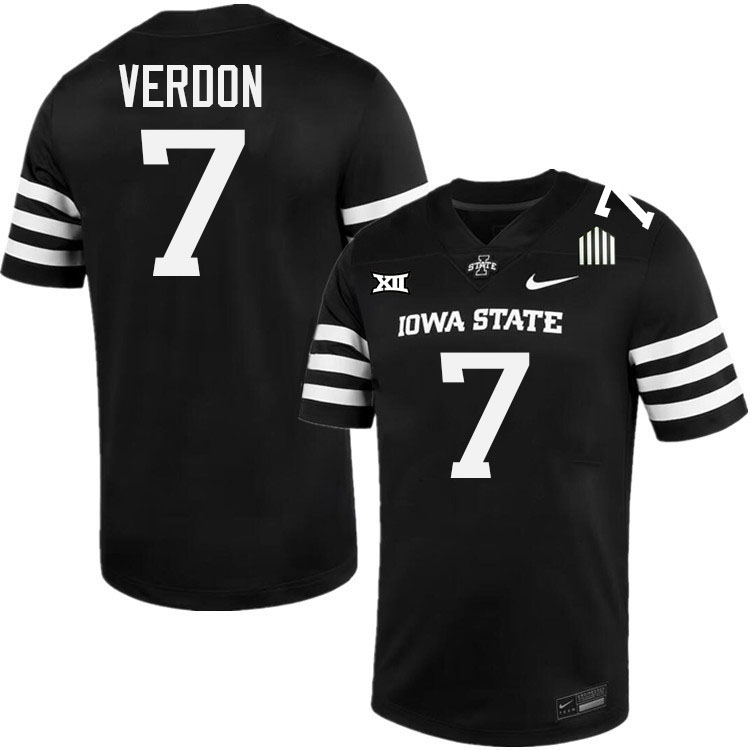 Malik Verdon Jersey,Iowa State Cyclones #7 Malik Verdon College Jersey Youth-Black